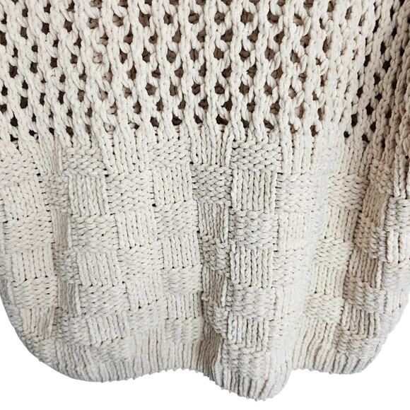 Moth Anthropologie Sweater Open Knit Sweater Women M Cream Pullover Sweater - Picture 3 of 8